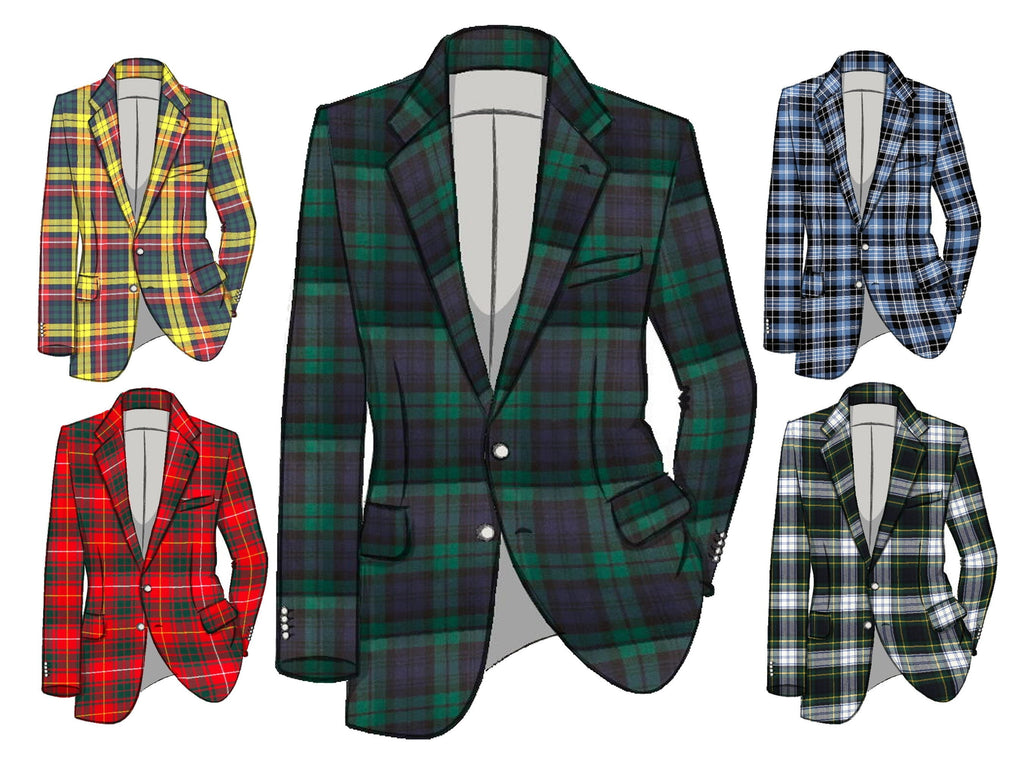 Men New Scottish Tartan Single Breasted Blazer Jacket with Waistcoat �16Oz�-All Sizes