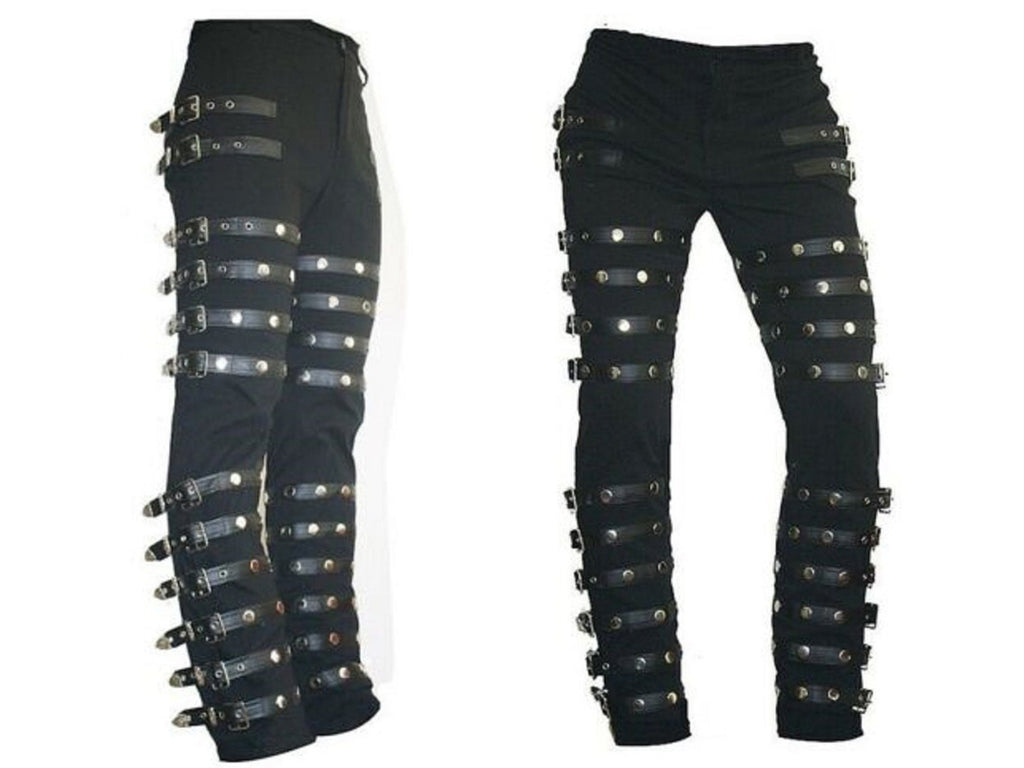 Men�s Michael Jackson Gothic Punk Classic Rivet Bad Concert Black Metal Rock Pant Trouser
